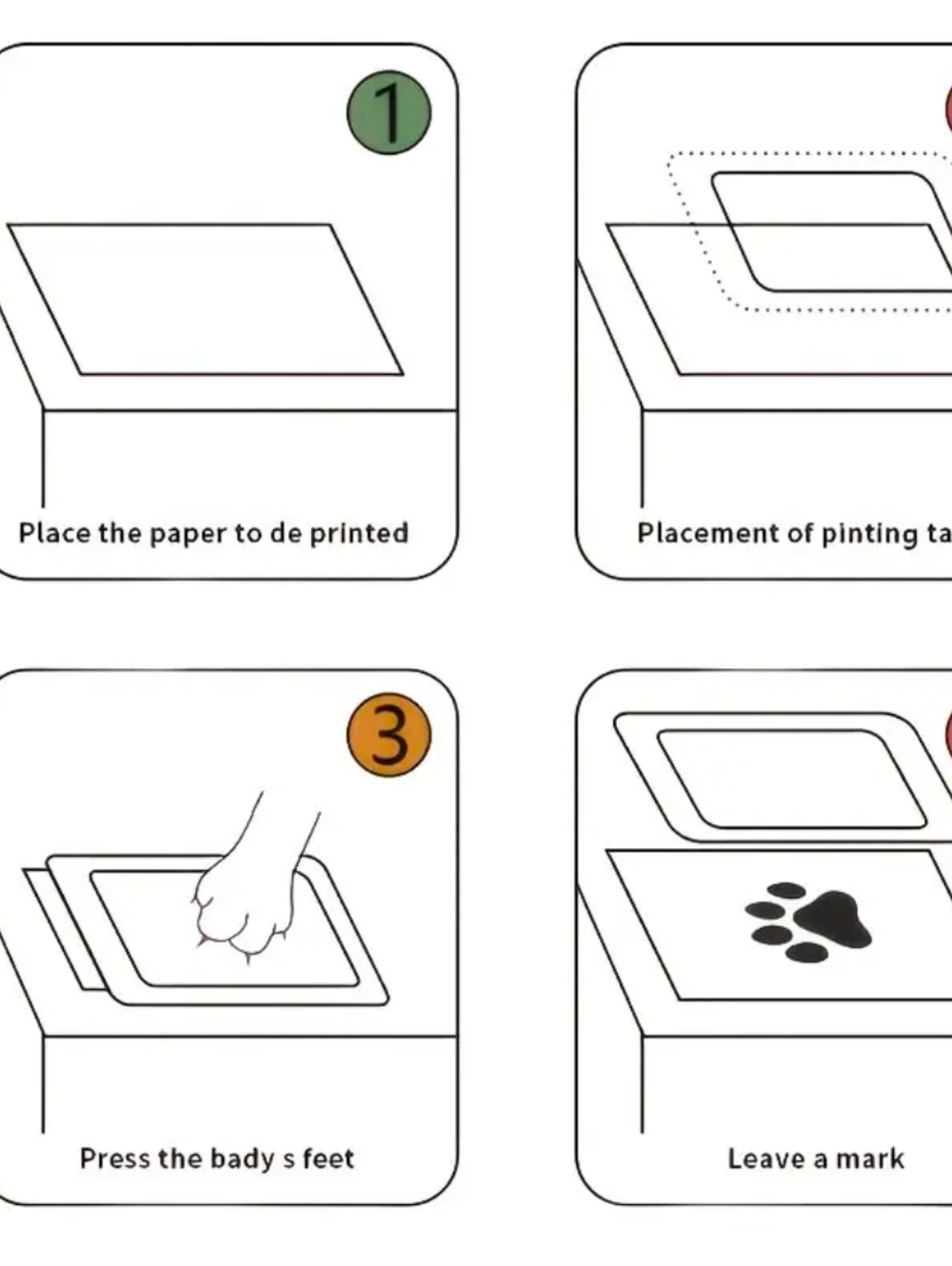 FRAMED Baby 👣 footprint handprint Ink Pad Touchless Ink Pad Pet Footprint pad - Picture 10 of 11